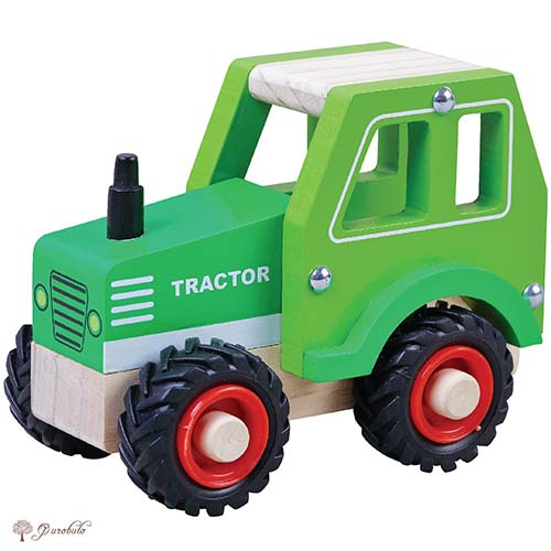 Tractor met zwart rubberen wielen